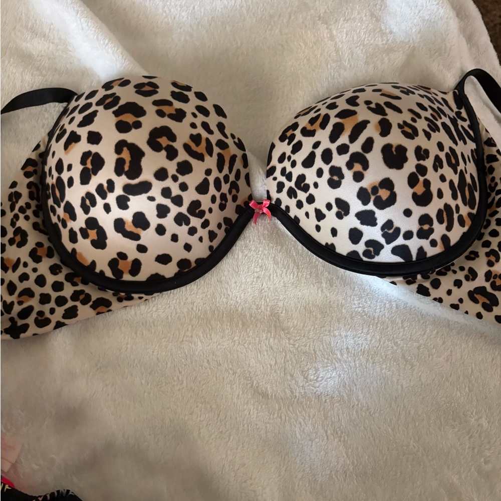 Victoria's Secret Leopard and Pink Accent Bra